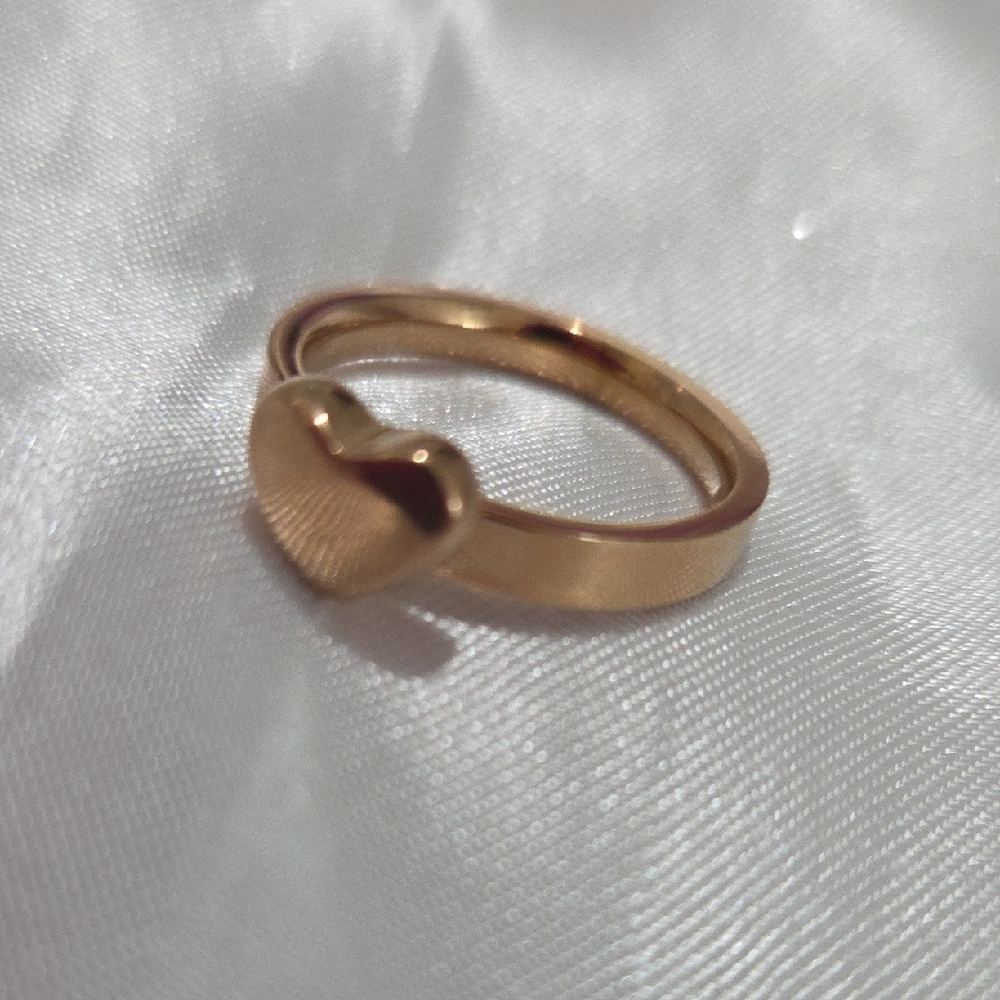 Stainless Steel Rose Gold  Heart Ring